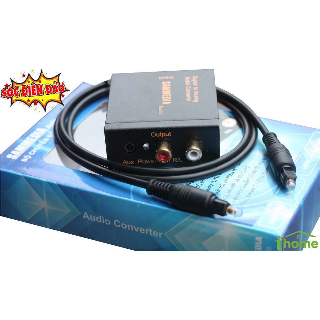 Thiết bị chuyển đổi âm thanh tivi 4K ra Amply có cổng audio 3.5 SAMMEDIA X6Pro dùng nguồn USB âm thanh cực to