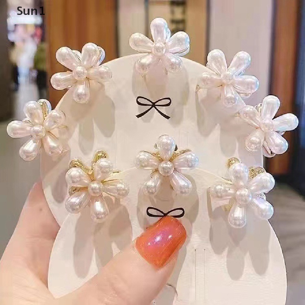 Set 4 Kẹp Tóc Đuôi Ngựa Hình Hoa Nhỏ Xinh Xắn Thời Trang Cho Nữ Sun1 &gt;