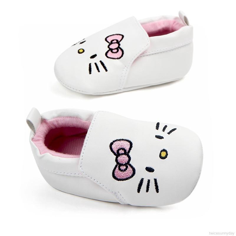 Giày búp bê họa tiết mèo hello kitty thời trang cho bé gái ( 0-1 tuổi )