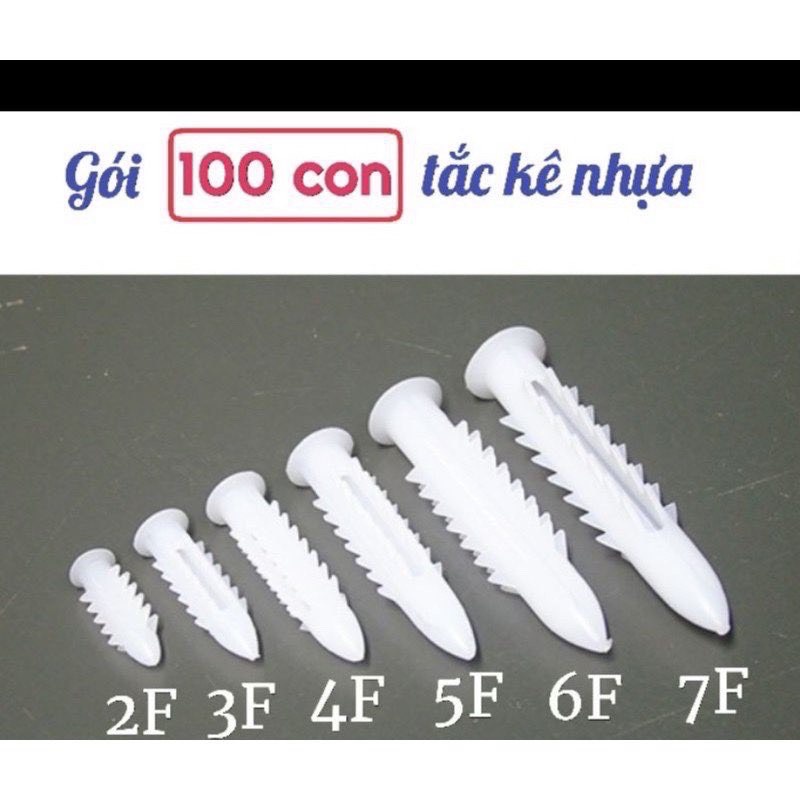 100 con tắc kê nhựa nở 6 khía Hưng Thịnh nhiều size