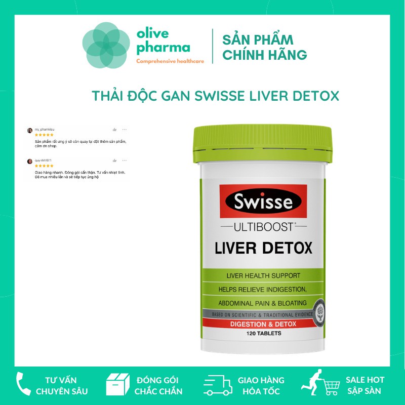 Viên uống Thải Độc Gan Swisse Liver Detox 120 viên - Dành cho người hay phải đi tiếp khách, uống rượu, chức năng gan yếu