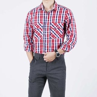 Áo Sơ Mi Nam POLIDO Màu Đỏ Chất Cotton Mát Mẻ, Chuẩn Style