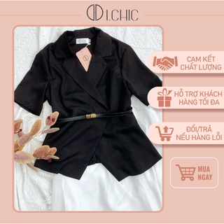 Ichic - set s027 thiết kế vạt chéo lịch sự, sang trọng, trẻ trung có ảnh thật.