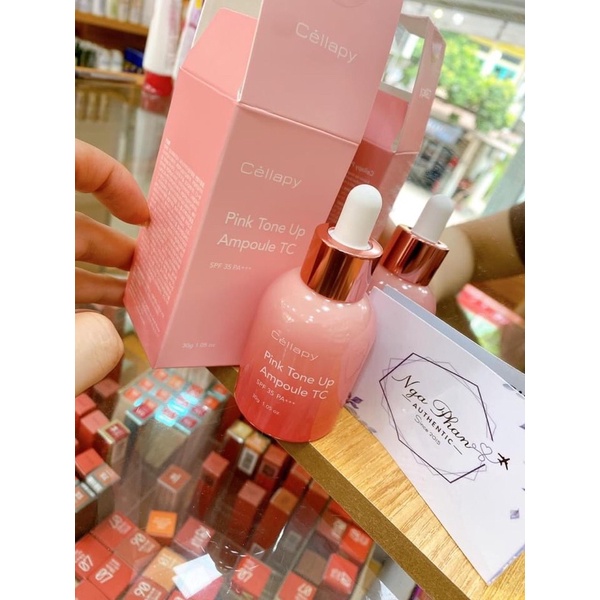 Tinh chất dưỡng trắng da, nâng tông, chống nắng Cellapy Pink Tone Up Ampoule TC SPF 35 PA+++ 30g