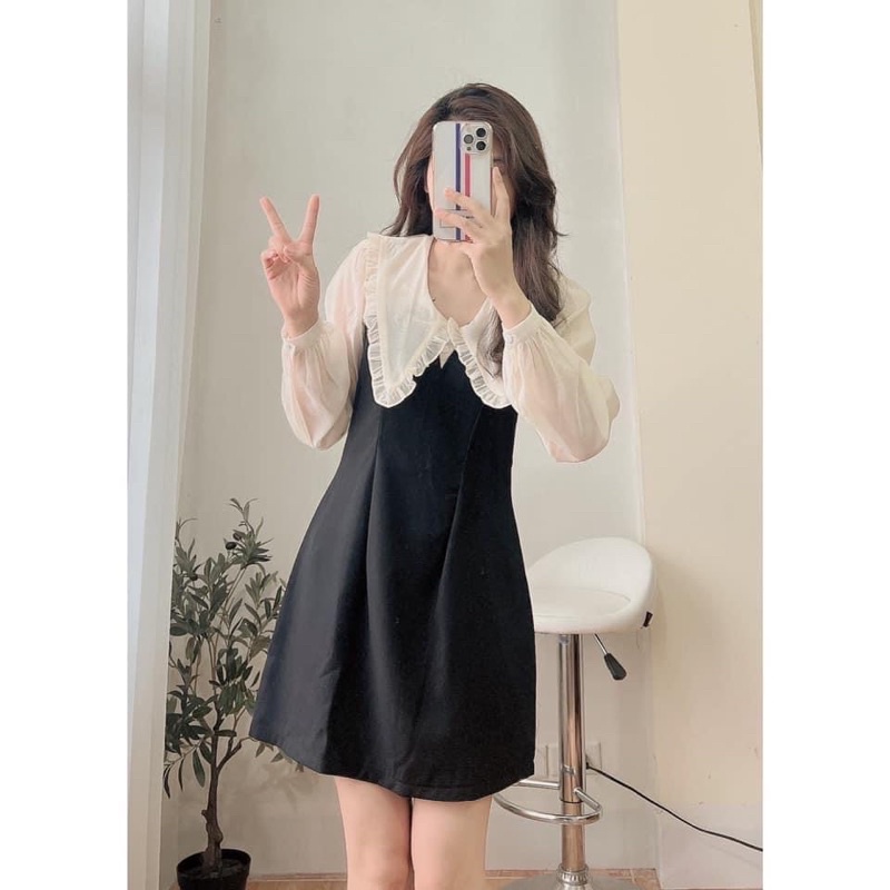 [Ảnh thật/Video] Váy Đầm tiểu thư UMI phối tay cho nữ bánh bèo váy dự tiệc cổ sen bèo dễ thương phong cách ulzzang