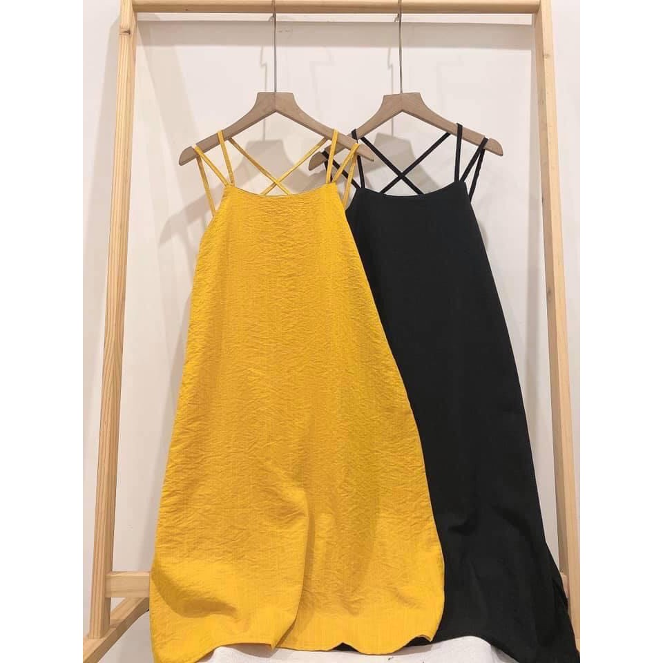 Váy maxi đan dây lưng chất đũi lụa mặc hè siêu mát dáng dài form rộng