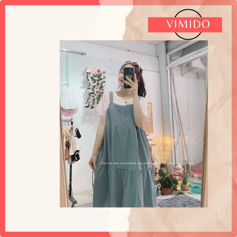 Đầm yếm bầu 2 dây hở lưng dáng maxi cổ yếm suông dài VIMIDO | BigBuy360 - bigbuy360.vn