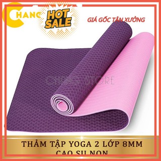 Thảm tập Yoga/ Gym TPE 2 LỚP Cao Su Non Dày, Êm Chống Trơn Trượt