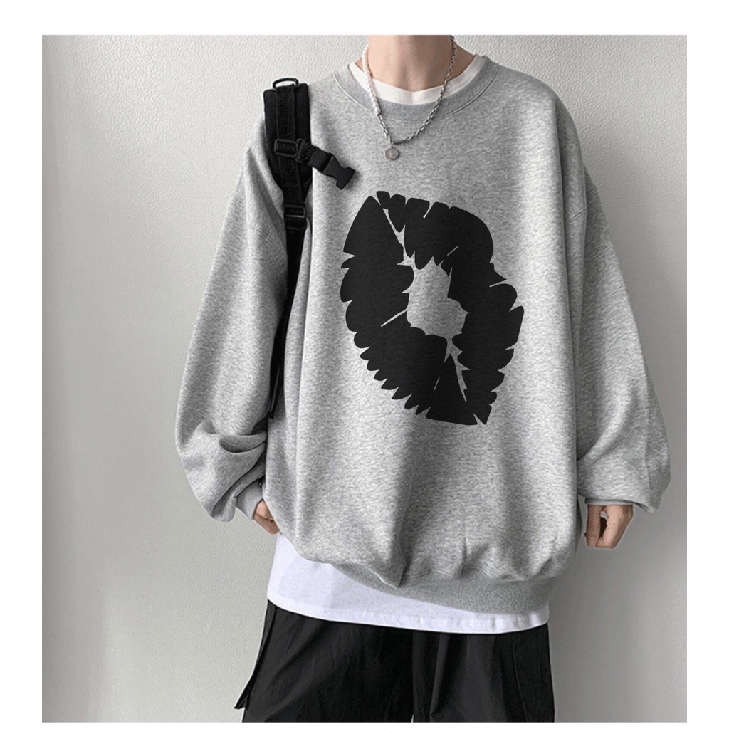 [ Mã 12FASHIONSALE1 giảm 10K đơn 50K ] Áo sweater nỉ cổ tròn dài tay nam nữ họa tiết APSR Môi đen | BigBuy360 - bigbuy360.vn