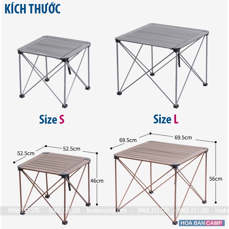 Bàn Dã Ngoại Hợp Kim Nhôm NatureHike NH16Z016 (2 Size S-L)