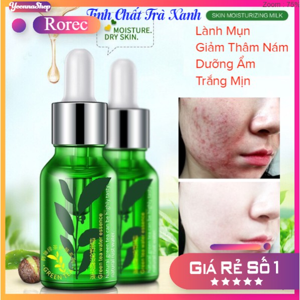 Tinh chất serum trà xanh Rorec Bioaqua giúp da Trắng Sáng - Lành Mụn - Căng Mịn Trong Suốt