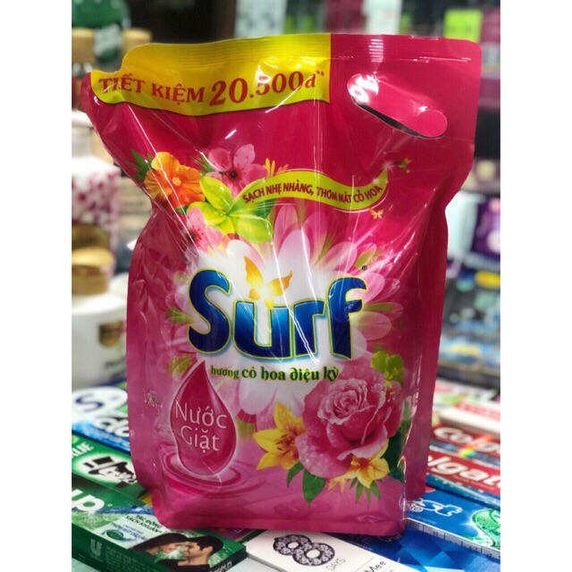 NƯỚC GIẶT SUFT CỎ HOA/ sương mai 3,8kg mgiá bìa 123k sx 19/8/2019 mẫu mới