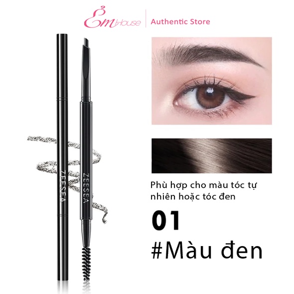 Chì Kẻ Mày 3D Đầu Dẹt ZEESEA Chống Thấm Nước  Smart Eyebrow Pencil Waterproof
