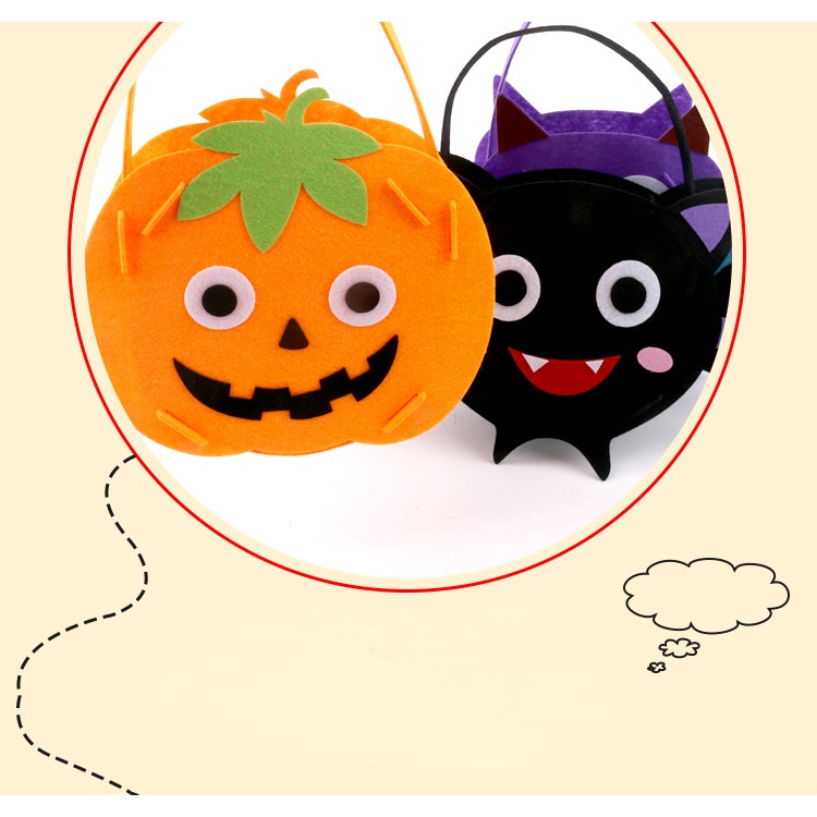 Túi Đựng Kẹo Halloween Hình Bí Ngô Cho Bé