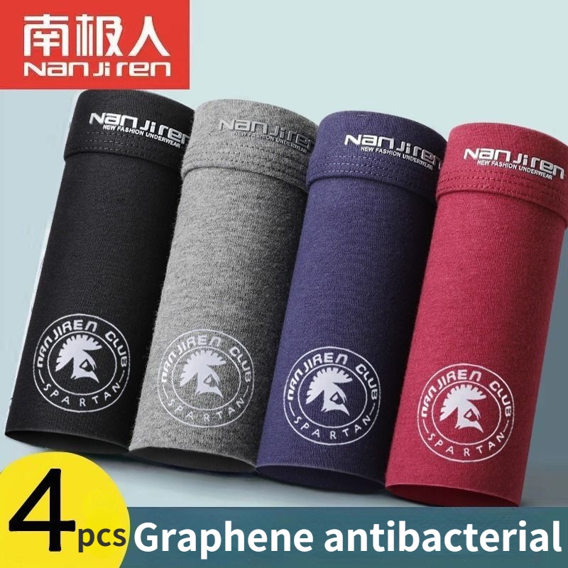 Bộ 4 Quần Lót Boxer Vải Cotton In Họa Tiết Thời Trang Chất Lượng Cao Cho Nam
