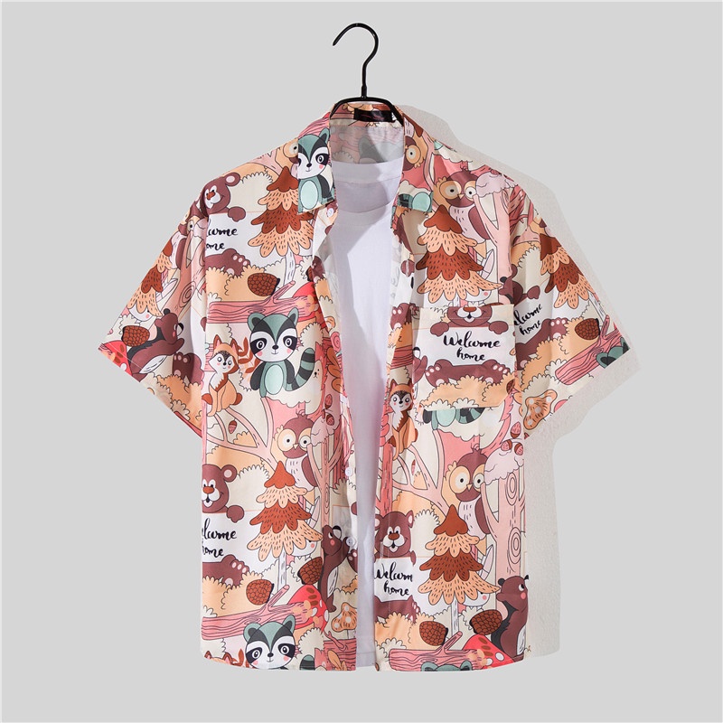 Set đồ đi biển in họa tiết phong cách Hawaii thời trang dành cho nam