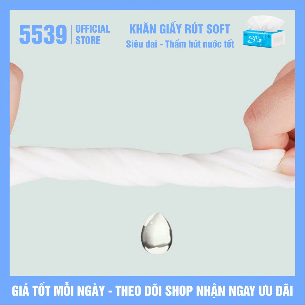 Khăn giấy rút ⚡️ FREESHIP ⚡️ Combo 12 gói khăn giấy rút 4 lớp Soft siêu dai, trắng mịn 220 tờ 1 gói - Shop 5539