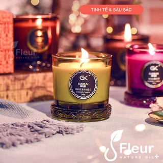 [tặng quà 38k] Nến thơm phòng tinh dầu thiên nhiên Fleurnature mùi hương trái cây cao cấp không khói an toàn 200g