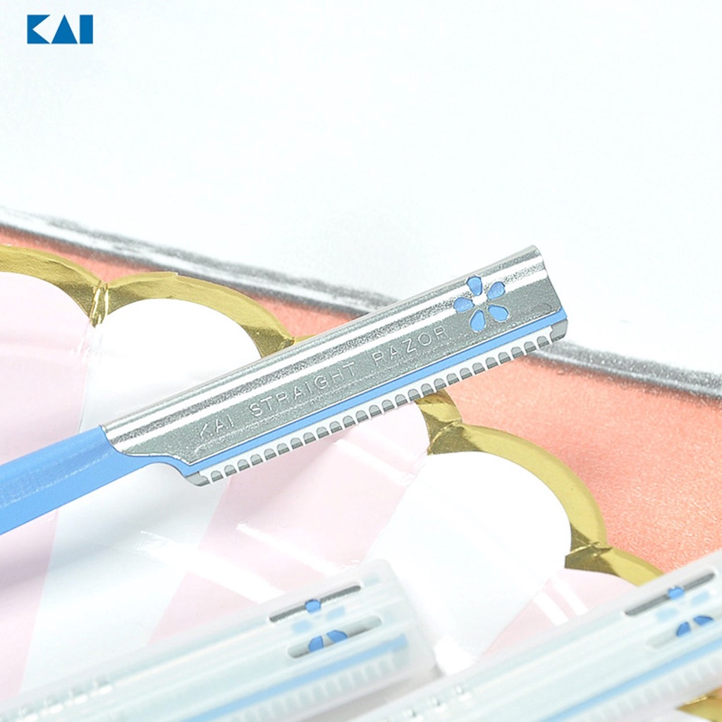 Dao cạo chân mày, lông mặt KAI - cán Xanh