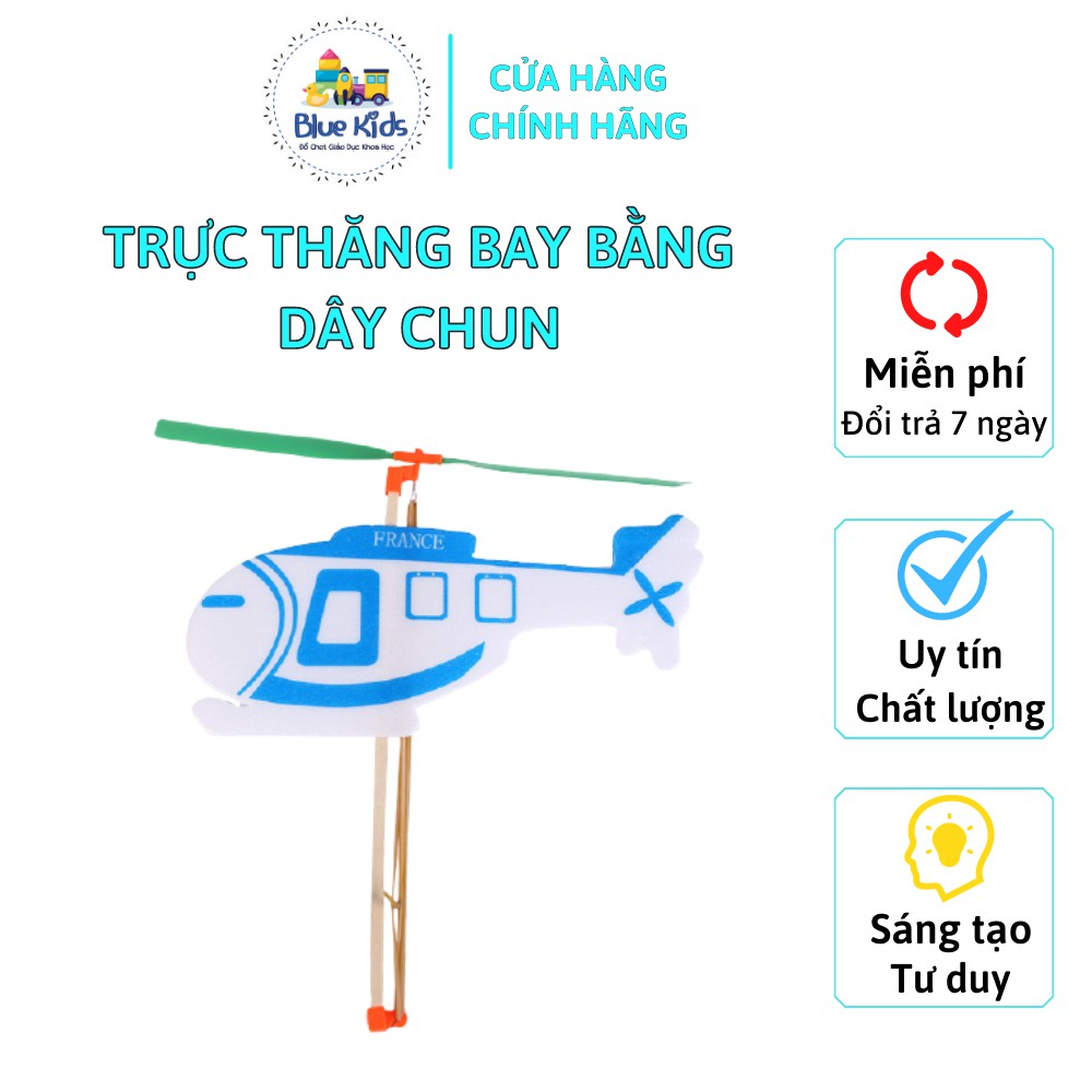 Đồ chơi khoa học STEAM tự làm trực thăng bay bằng dây chun, kích thích sáng tạo và phát triển trí tuệ