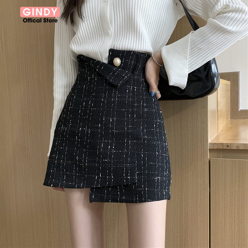 Chân Váy ngắn GINDY cúc lệch thời trang phong cách trẻ trung hàng thiết kế V20004 | BigBuy360 - bigbuy360.vn