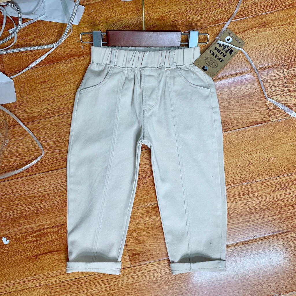 Quần dài cho bé trai bé gái chất kaki mềm mịn cho bé từ 8-31kg kaki 3 màu