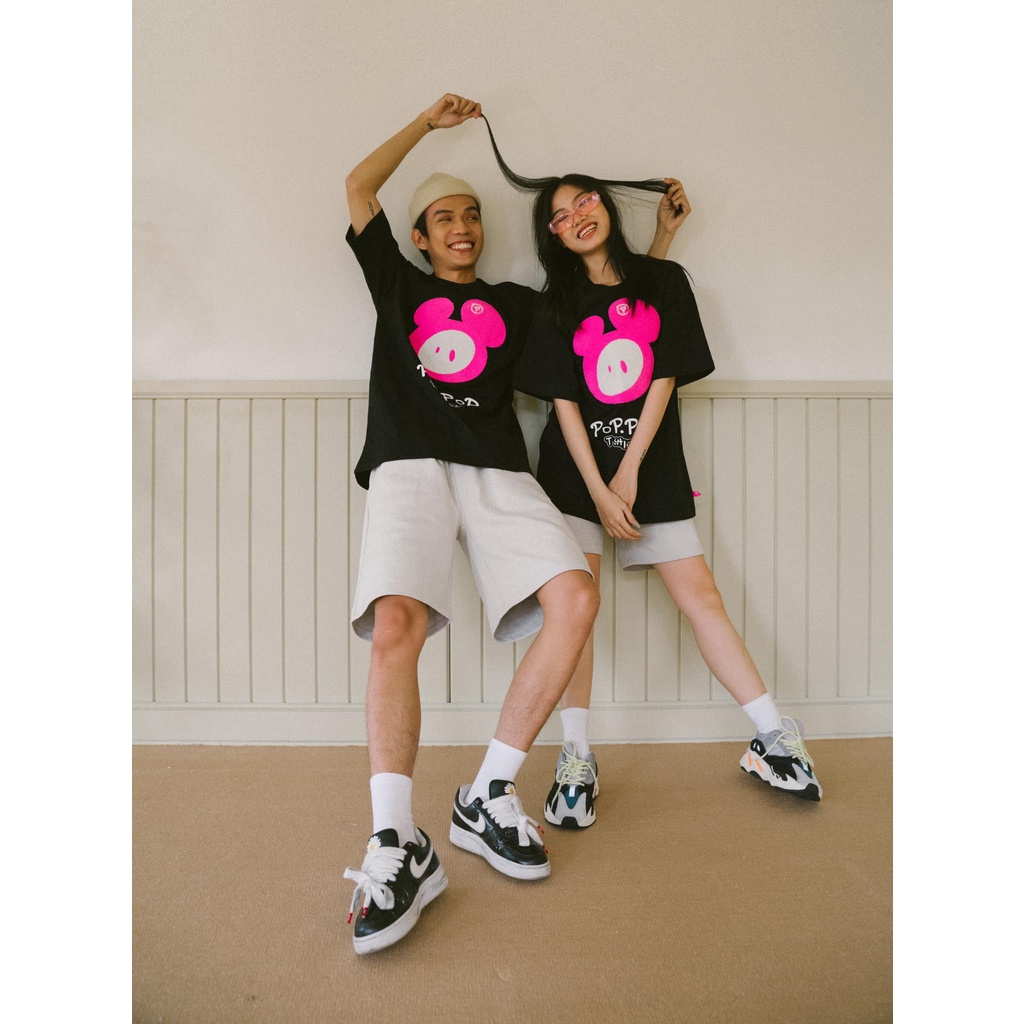 Áo Thun POP POP FACE EMBROIDERY TEE / Black