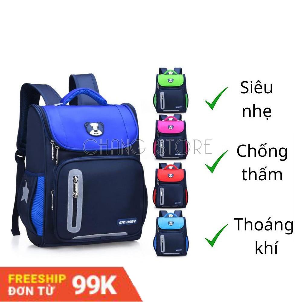 [Giảm 50%]  Balo học sinh, balo chống gù cho bé không thấm ướt, nhiều ngăn thông minh SM BABY