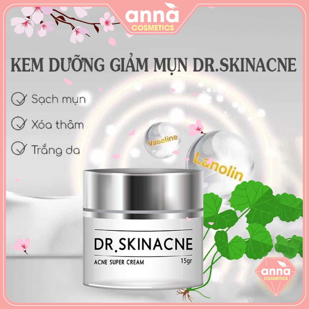 Kem Giảm Mụn DR SKINACNE Chính Hãng  Hỗ trợ Dưỡng Trắng Da, Mờ Thâm Hiệu Quả