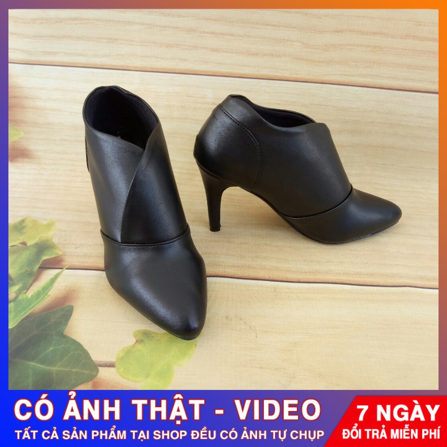 [ẢNH THẬT - FREE SHIP] Giày boot cổ thấp ROSATA RO35 7p gót nhọn - HÀNG VIỆT NAM - BKSTORE