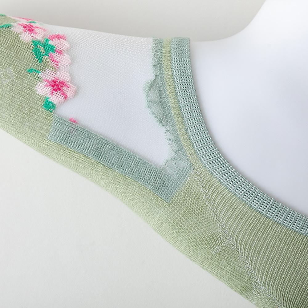 SOMEDAYZL Vớ Cotton Trong Suốt Phối Hoa Dễ Thương Thoải Mái Cho Bé Gái