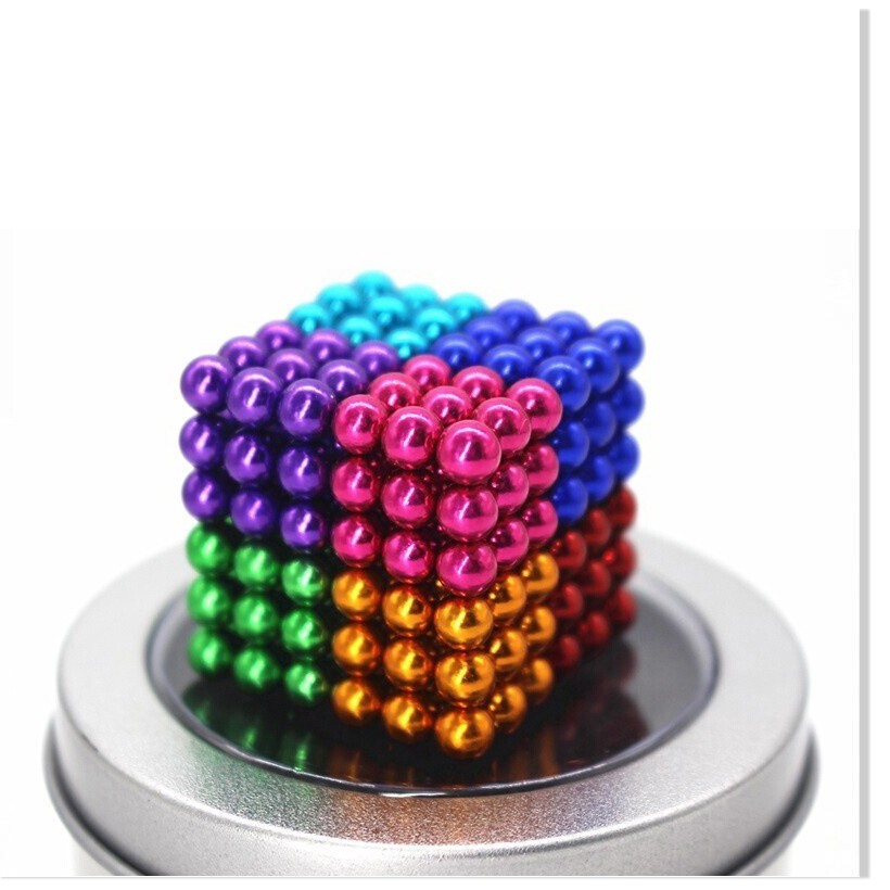 Nam châm bi 8 màu - Bucky ball 5mm (216 viên, 8 màu), Bi nam châm tròn - bucky ball 5mm 8 màu giúp tăng khả năng tư duy