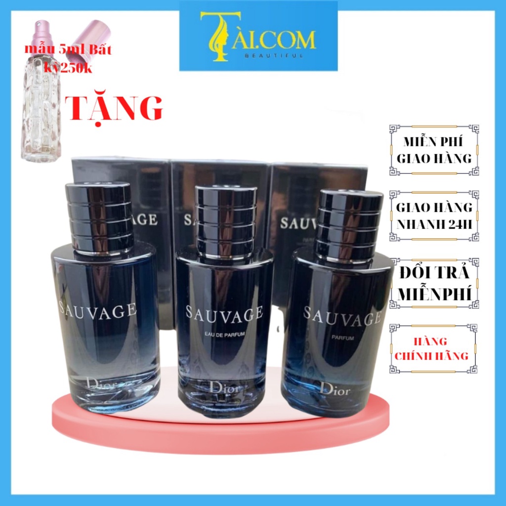 Nước hoa nam cao cấp Sauvager EDP lưu hương cực lâu, nước hoa cao cấp hàng AUTH