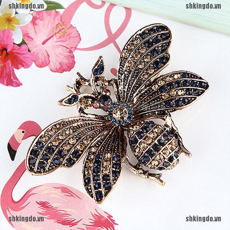 SKINDO Little Bee Insect Brooch Pin Rhinestone Crystal Brooch Pins Jewelry Gift Chic