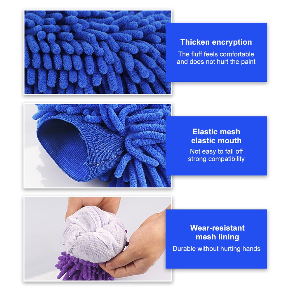 Găng Tay Rửa Xe Hai Mặt 2 Trong 1 Tiện Lợi