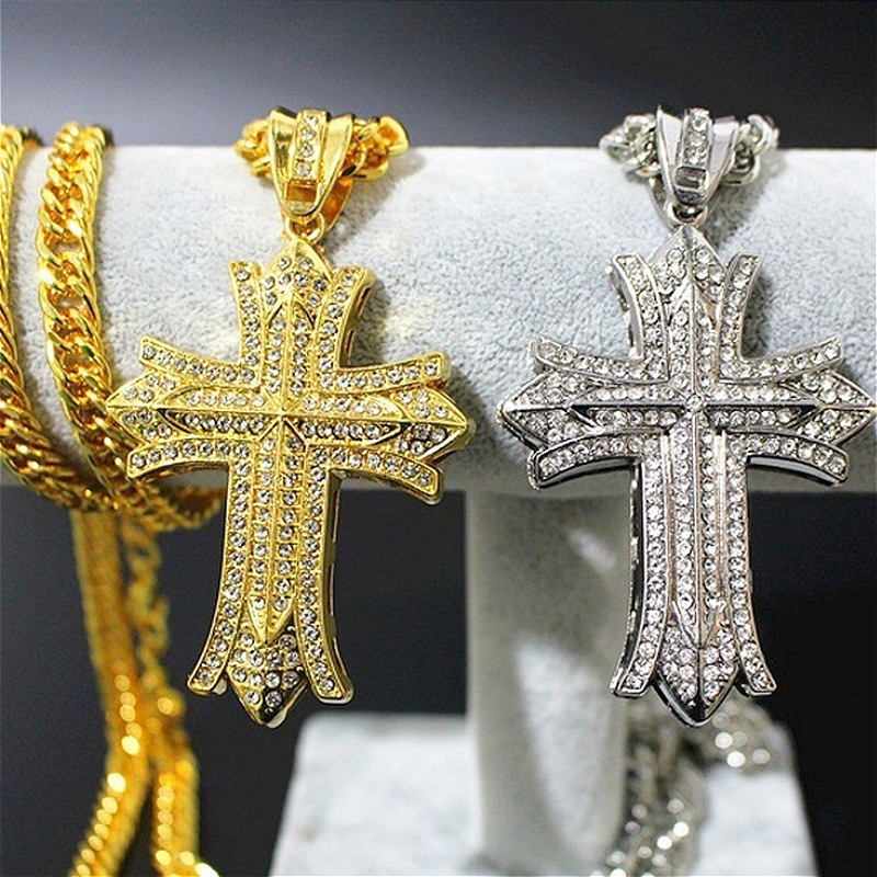 Vòng cổ Kim Loại Mặt Thánh Giá 3D Độc Đáo