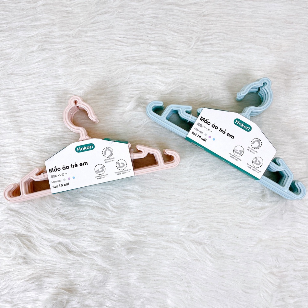 ⚡Set 10 Móc quần áo trẻ em Hokori nhựa cao cấp Việt Nhật