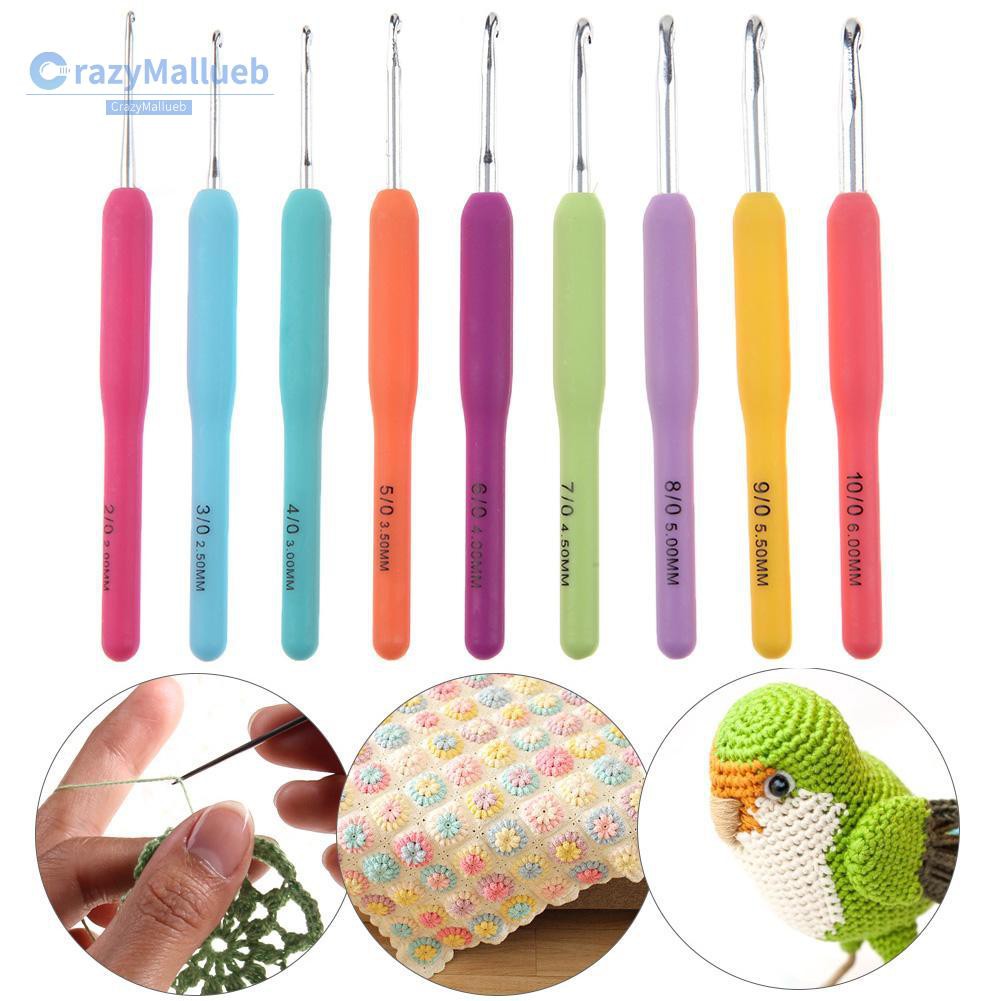 Bộ 9 móc đan len bằng nhôm tiện dụng
