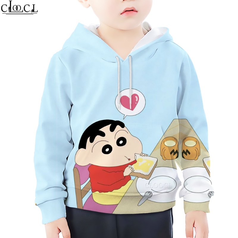 Áo Hoodie In Hình Cậu Bé Bút Chì Shin Dễ Thương Thoải Mái Thời Trang Cho Bé