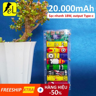 Box sạc dự phòng mica sạc nhanh QC 3.0, tùy chọn hình dán