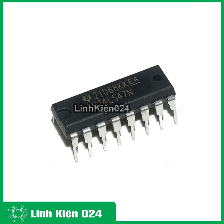 Ic chức năng 74LS47 điều khiển led 7 đoạn bằng mã BCD to 7-segment Decoder/Driver DIP16