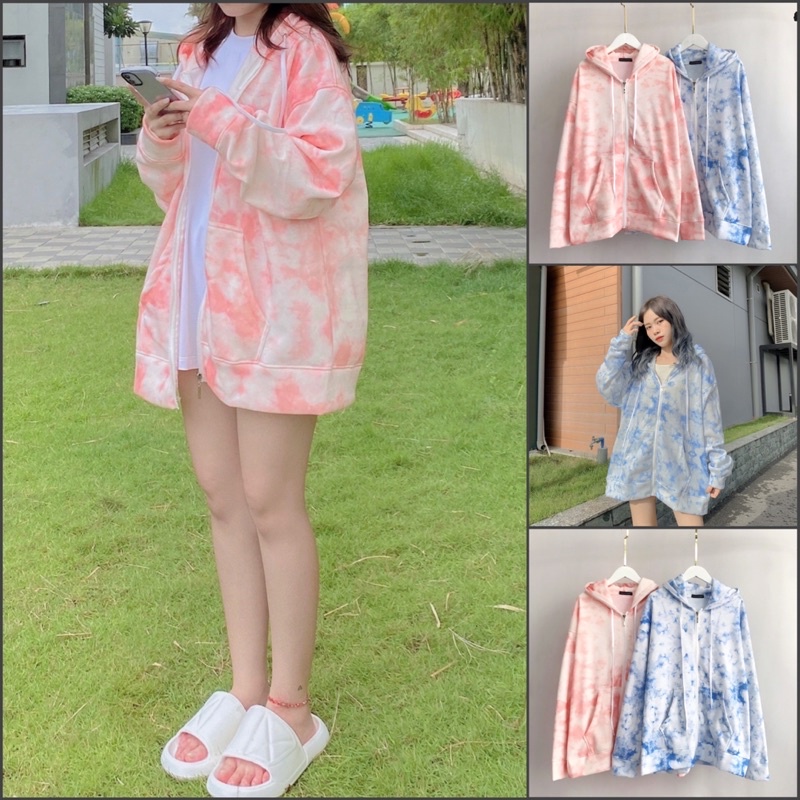 Áo khoác hoodie dây kéo zip chất nỉ lót bông, áo khoác chống nắng, áo khoác ấm form rộng cho cả nam và nữ