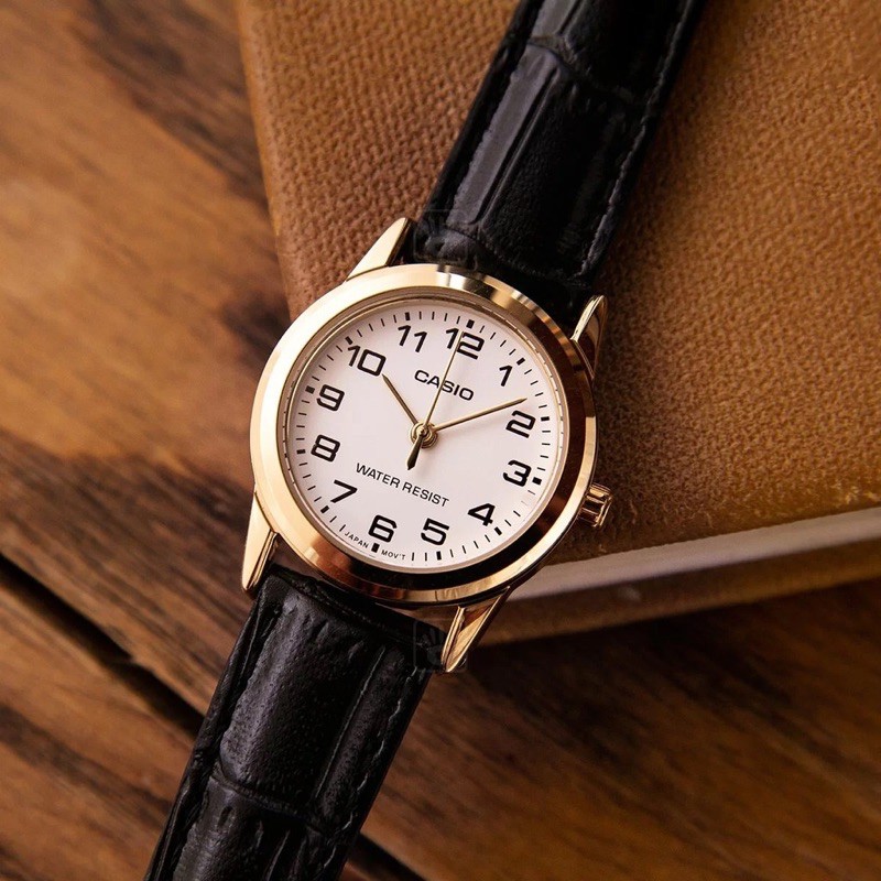 Đồng hồ nữ dây da Casio chính hãng Anh Khuê LTP-V001GL-7BUDF