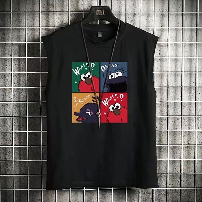 Áo Thun Ba Lỗ In Họa Tiết Hoạt Hình Graffiti Nhiều Màu Thời Trang Cho Nam Và Nữ