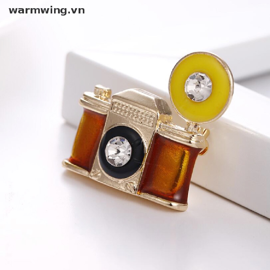 Trâm Cài Áo Hình Máy Ảnh Tráng Men Mini Phong Cách Vintage