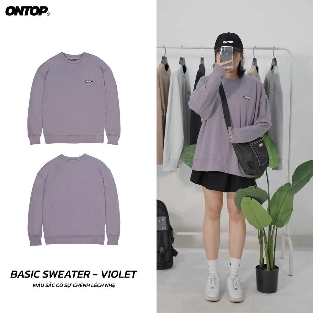 Áo sweater nỉ form rộng nam nữ mang được 4 mùa local brand ONTOP - Basic Sweater | BigBuy360 - bigbuy360.vn