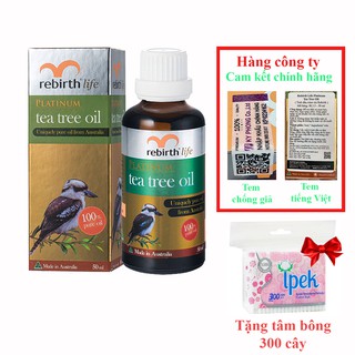 Tinh dầu tràm trà Rebirth Life Platium Tea Tree Oil 50ml RL13 - giảm mụn
