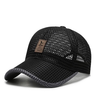 Korean Style Men Full Mesh Thin Quick-drying Breathable Middle-aged Baseball Cap