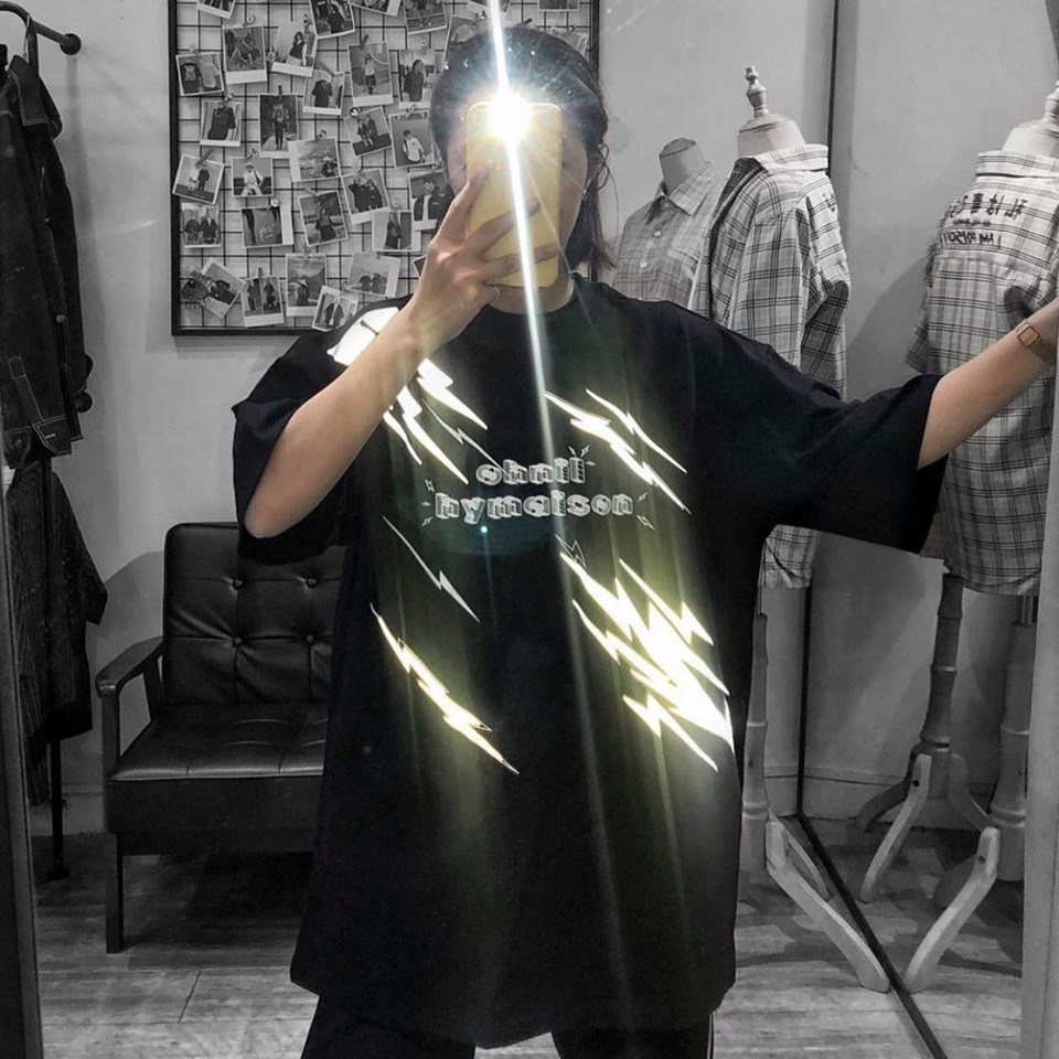 Áo Thun Unisex Phản Quang Tia Sét