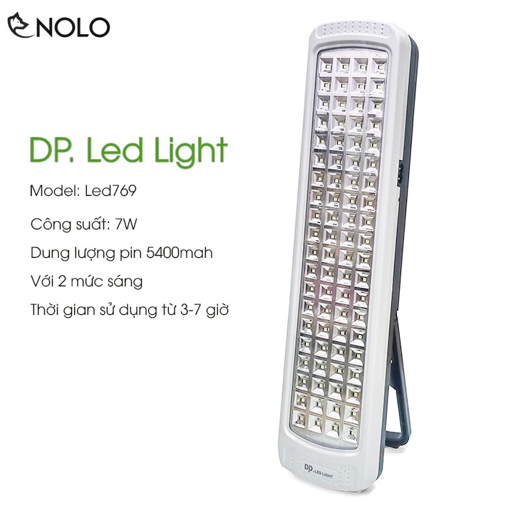 Đèn Pin Sạc Đa Năng DP Model Led769 Với 60 Chip Led SMD Và 2 Mức Sáng Công Suất 7W Dung Lượng Pin Lớn 5400mah